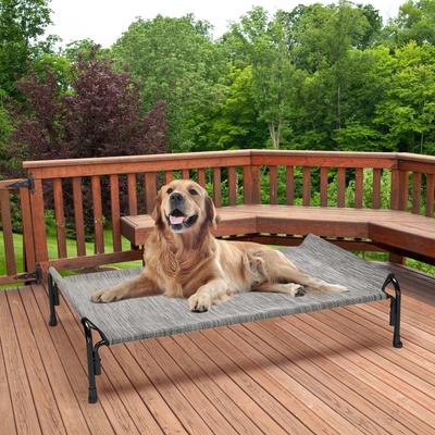 Show full view: Veehoo Outdoor Elevated Dog Bed, Black Silver, Large slide 8 of 11