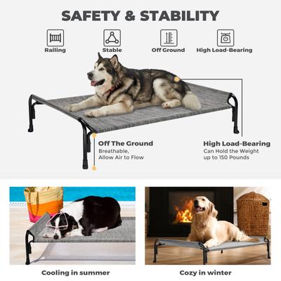 Show full view: Veehoo Outdoor Elevated Dog Bed, Black Silver, Large slide 5 of 11