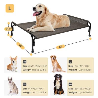 Show full view: Veehoo Outdoor Elevated Dog Bed, Brown, Large slide 7 of 11