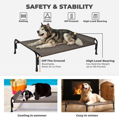 Show full view: Veehoo Outdoor Elevated Dog Bed, Brown, Large slide 5 of 11