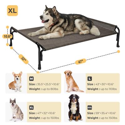Show full view: Veehoo Outdoor Elevated Dog Bed, Brown, X-Large slide 7 of 11