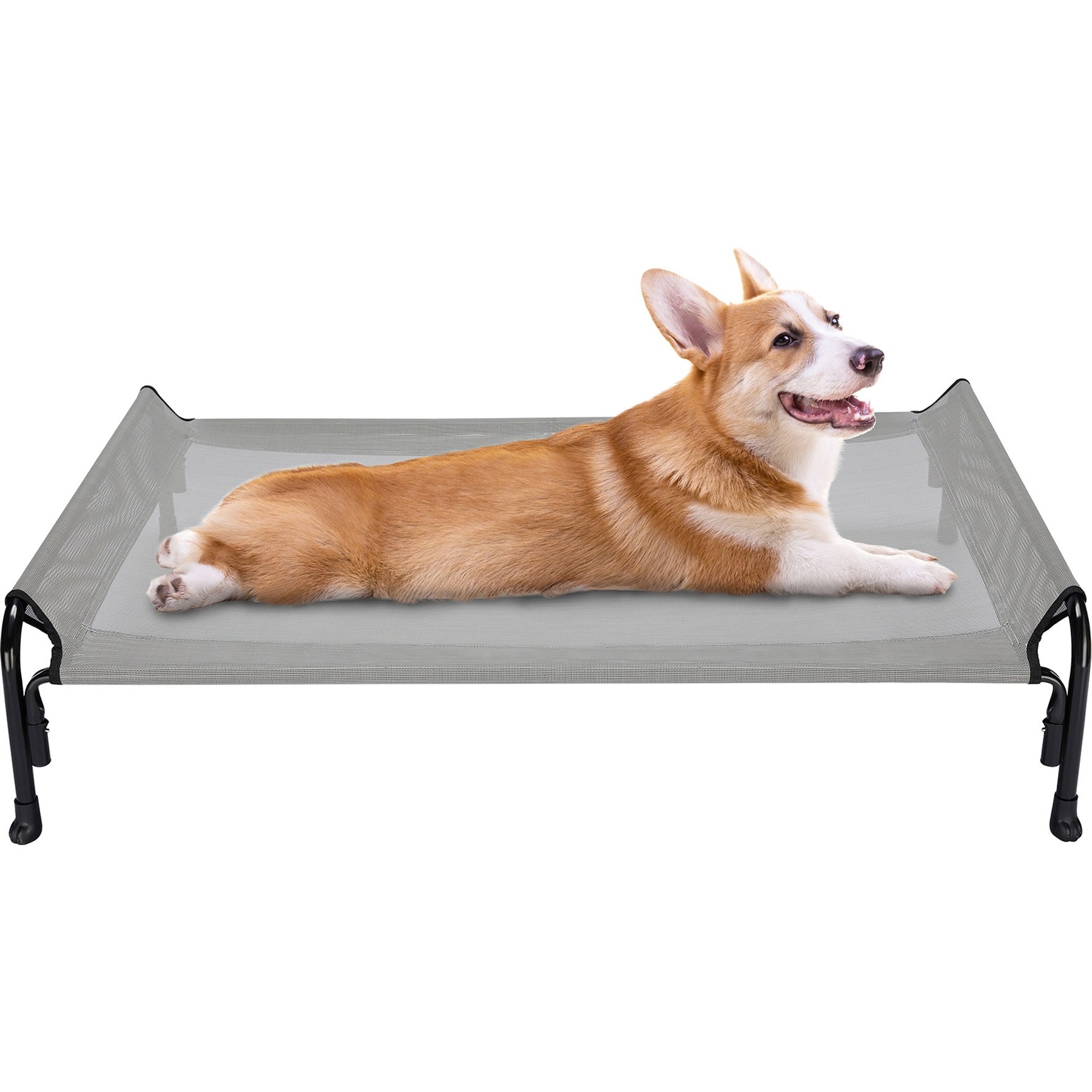 Veehoo Outdoor Elevated Dog Bed, Sky Grey, Medium