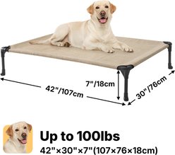 Veehoo Washable Breathable Mesh Hammock Cooling with No-Slip Feet Elevated Cot Dog Bed, Beige Coffee, X-Large slide 2 of 6