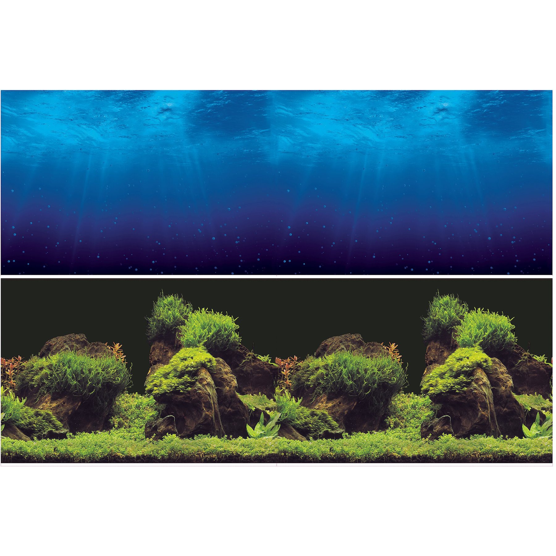 Vepotek Double-Sided Fish Aquarium Background, Deep Sea & Water Plants, X-Large