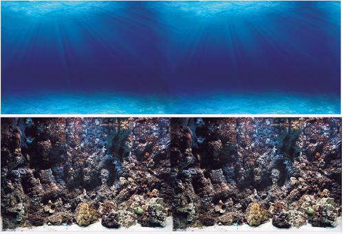 Show full view: Vepotek Double-Sided Fish Aquarium Background, Deep Seabed & Coral Rock, Medium slide 1 of 4