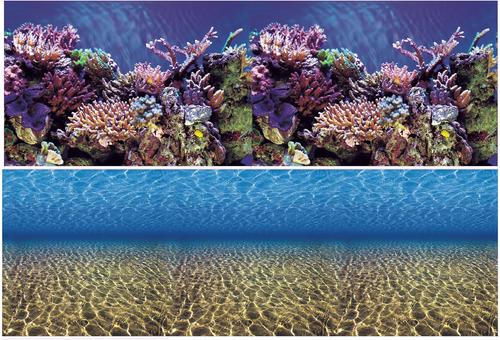 Show full view: Vepotek Double-Sided Fish Aquarium Background, Ocean Seabed & Coral Reef, Small slide 1 of 5