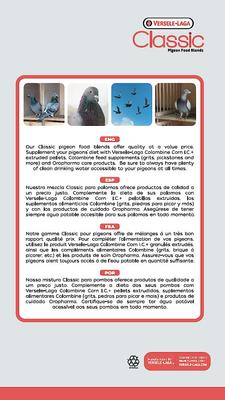 Show full view: Versele-Laga Classic Pigeon Food Blends Breeding Bird Food, 50-lb bag slide 2 of 6