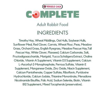 Show full view: Versele-Laga Complete Pellet Adult Rabbit Food, 3.5-oz bag slide 3 of 5