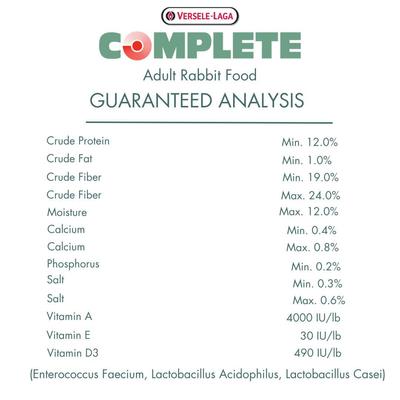 Show full view: Versele-Laga Complete Pellet Adult Rabbit Food, 3.5-oz bag slide 4 of 5