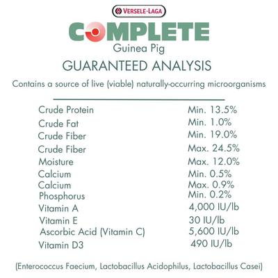 Show full view: Versele-Laga Complete Pellet Guinea Pig Food, 3.5-oz bag slide 4 of 4