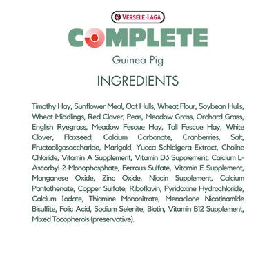 Show full view: Versele-Laga Complete Pellet Guinea Pig Food, 3.5-oz bag slide 3 of 4