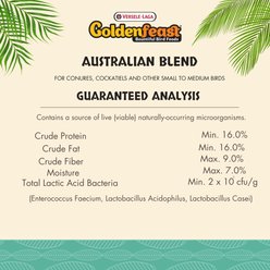 Versele-Laga Goldenfeast Australian Blend Lovebird & Cockatiel Bird Food, 17.5-lb bag slide 2 of 4