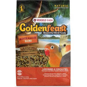 Versele-Laga Goldenfeast Australian Blend Lovebird & Cockatiel Bird Food, 3-lb bag