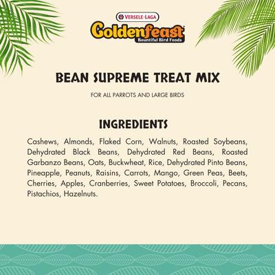 Show full view: Versele-Laga Goldenfeast Bean Supreme Treat Mix Parrot & Macaw Bird Treats, 17.5-lb bag slide 3 of 5