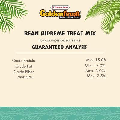 Show full view: Versele-Laga Goldenfeast Bean Supreme Treat Mix Parrot & Macaw Bird Treats, 17.5-lb bag slide 4 of 5