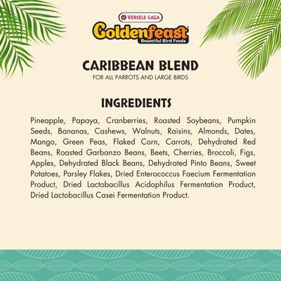 Show full view: Versele-Laga Goldenfeast Caribbean Blend Parrot & Macaw Bird Food, 17.5-lb bag slide 3 of 5