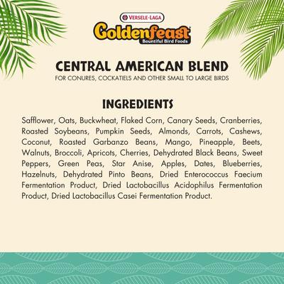 Show full view: Versele-Laga Goldenfeast Central American Blend Conure & Cockatiel Bird Food, 3-lb bag slide 3 of 4