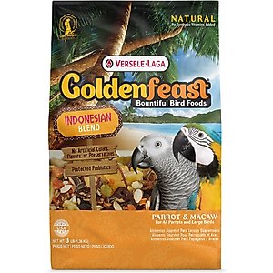 Versele-Laga Goldenfeast Indonesian Blend Parrot & Macaw Bird Food, 3-lb bag