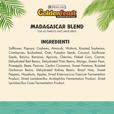 Show full view: Versele-Laga Goldenfeast Madacascar Blend Parrot & Macaw Bird Food, 17.5-lb bag slide 3 of 4