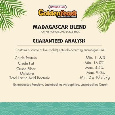 Show full view: Versele-Laga Goldenfeast Madacascar Blend Parrot & Macaw Bird Food, 17.5-lb bag slide 4 of 4
