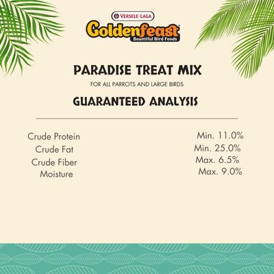 Show full view: Versele-Laga Goldenfeast Paradise Treat Mix Parrot & Macaw Bird Treats, 3-lb bag slide 4 of 5
