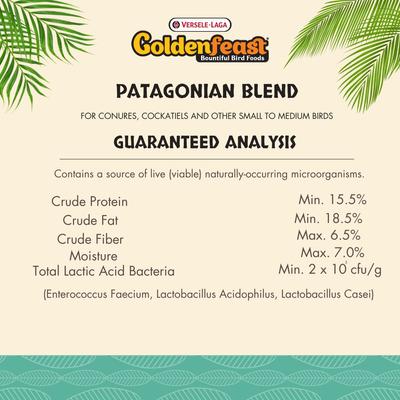 Show full view: Versele-Laga Goldenfeast Patagonian Blend Lovebird & Cockatiel Bird Food, 17.5-lb bag slide 4 of 5