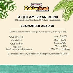 Versele-Laga Goldenfeast South American Blend Conure & Cockatiel Bird Food, 3-lb bag slide 2 of 4