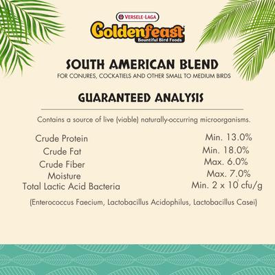 Show full view: Versele-Laga Goldenfeast South American Blend Conure & Cockatiel Bird Food, 3-lb bag slide 4 of 4