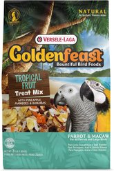 Versele-Laga Goldenfeast Tropical Fruit Treat Mix Parrot & Macaw Bird Treats, 3-lb bag