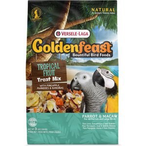 Versele-Laga Goldenfeast Tropical Fruit Treat Mix Parrot & Macaw Bird Treats, 3-lb bag