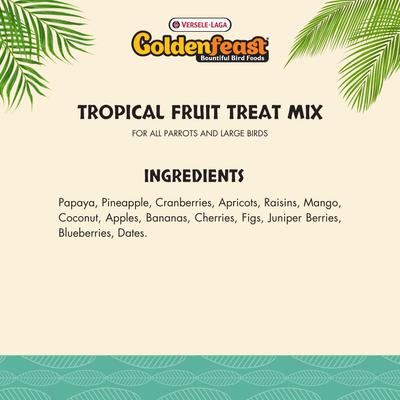 Show full view: Versele-Laga Goldenfeast Tropical Fruit Treat Mix Parrot & Macaw Bird Treats, 3-lb bag slide 3 of 4