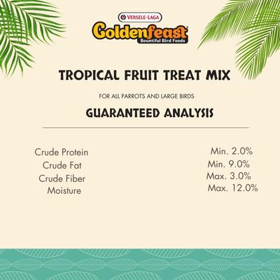 Show full view: Versele-Laga Goldenfeast Tropical Fruit Treat Mix Parrot & Macaw Bird Treats, 3-lb bag slide 4 of 4