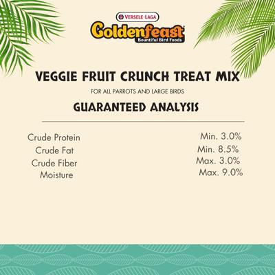 Show full view: Versele-Laga Goldenfeast Veggie Fruit Crunch Treat Mix Parrot & Macaw Bird Treats, 2-lb bag slide 4 of 4