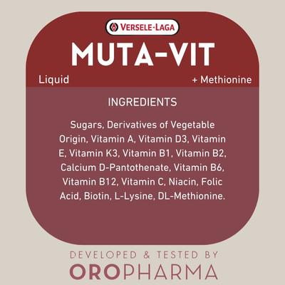 Show full view: Versele-Laga Oropharma Muta-Vit Bird Supplement, 0.44-lb bottle slide 2 of 3