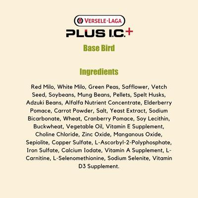 Show full view: Versele-Laga Plus I.C.+ Base Bird Food, 40-lb bag slide 3 of 5