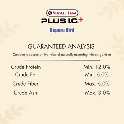 Show full view: Versele-Laga Plus I.C.+ Depure Bird Food, 40-lb bag slide 4 of 4