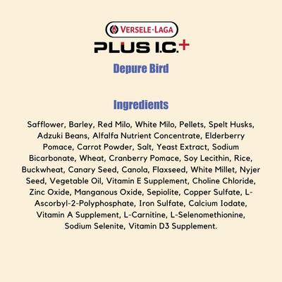 Show full view: Versele-Laga Plus I.C.+ Depure Bird Food, 40-lb bag slide 3 of 4