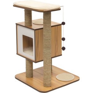 Vesper Base 32-in Modern Cat Tree & Condo, Walnut