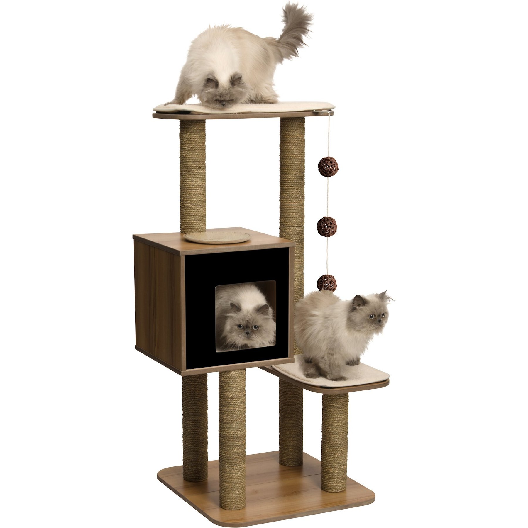 Vesper High Base 47.8-in Modern Cat Tree & Condo, Black
