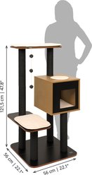 Vesper High Base 47.8-in Modern Cat Tree & Condo, Black slide 2 of 5