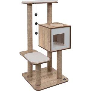 Vesper High Base 47.8-in Modern Cat Tree & Condo, Oak