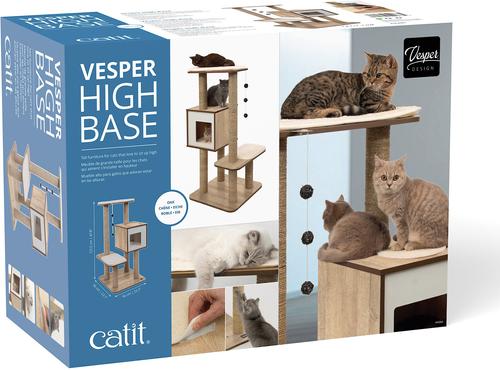 Show full view: Vesper High Base 47.8-in Modern Cat Tree & Condo, Oak slide 3 of 8