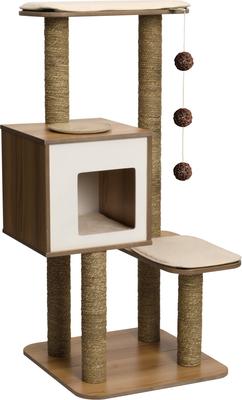 Show full view: Vesper High Base 47.8-in Modern Cat Tree & Condo, Walnut slide 2 of 6