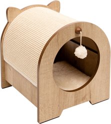 Vesper Minou 15.94-in Modern Cat Scratcher with Toy, Oak slide 1 of 5