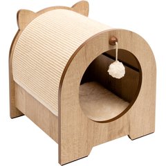 Vesper Minou 15.94-in Modern Cat Scratcher with Toy, Oak