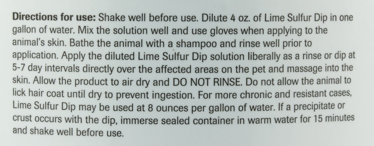 VET BASICS Lime Sulfur Dip Antimicrobial for Dogs, Cats & Horses