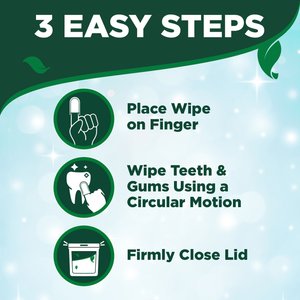 Vet's Best Dental Care Finger Wipes Dog & Cat Dental Wipes, 50 count