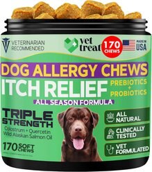 Vet Treat Chicken Flavored Chews Allergy Supplement for Dogs, 12-oz bag, 170 count slide 1 of 8