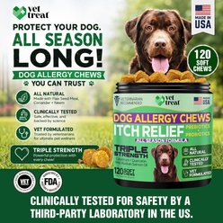 Vet Treat Chicken Flavored Chews Allergy Supplement for Dogs, 9-oz bag, 120 count slide 2 of 9