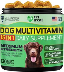 Vet Treat Chicken Flavored Chews Multivitamin for Dogs, 9-oz bag